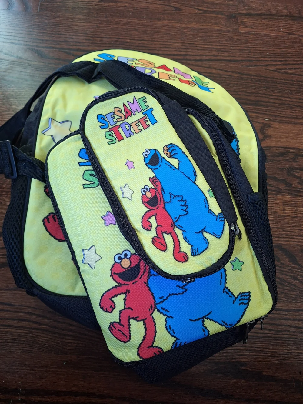 Sesame Street Cookie Monster & Elmo Yellow Kids Backpack Set